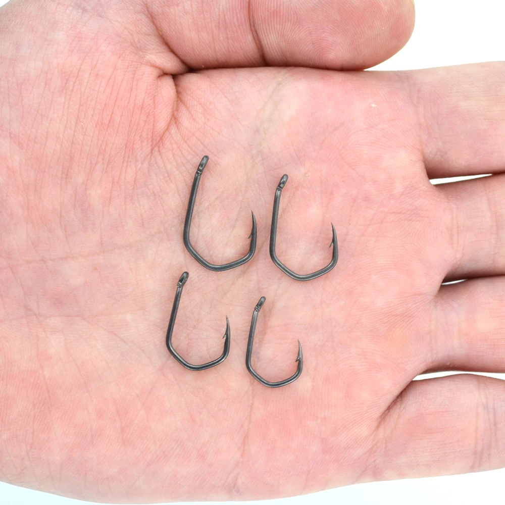 50pcs Carp Fishing Hooks Barbed Pinpoint Claw Hooks PTFE Coating High Carbon Stainless Steel Eyed Fish Hooks 8019