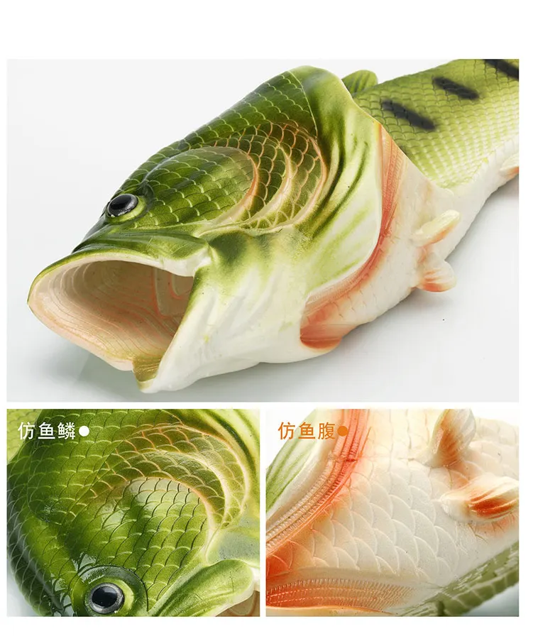 Men Slippers Summer Funny Flip Flops Unisex Animal Fish Mules Non-slip Open-Toed Slides Slippers