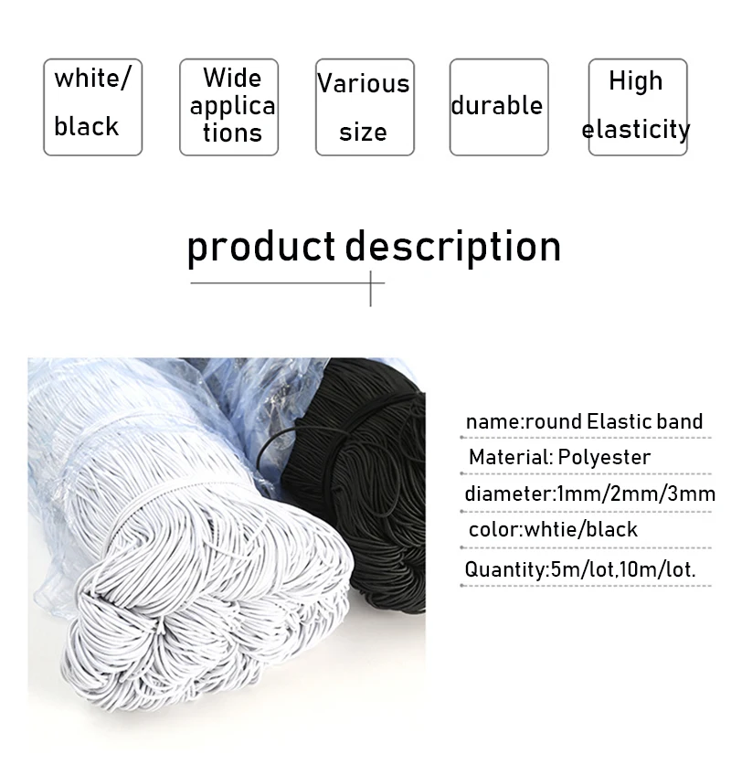 2/2.5/3/4/5/6mm Strong Elastic Rope Bungee Shock Cord Stretch String For DIY Jewelry Making Garment Sewing DIY Handmade Craft