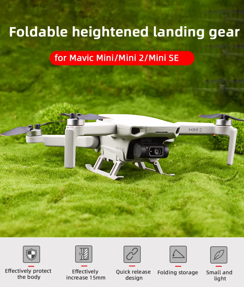BRDRC Landing Gear Compatible with DJI Mini 4K/Mini 2/Mavic Mini/SE Quick-Release Legs Drone Accessories