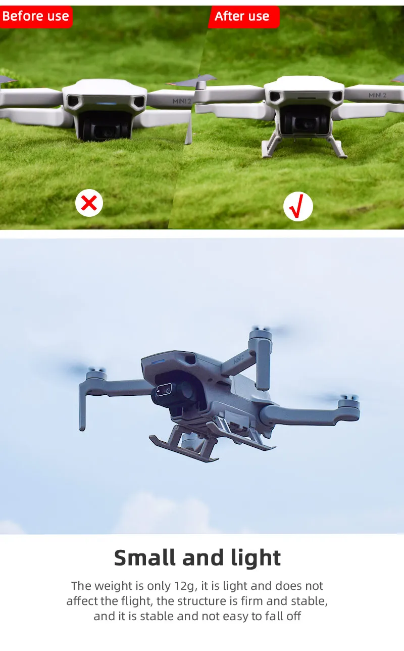 BRDRC Landing Gear Compatible with DJI Mini 4K/Mini 2/Mavic Mini/SE Quick-Release Legs Drone Accessories