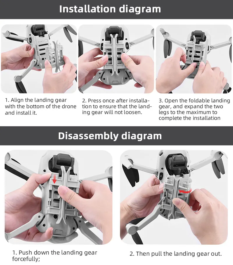 BRDRC Landing Gear Compatible with DJI Mini 4K/Mini 2/Mavic Mini/SE Quick-Release Legs Drone Accessories