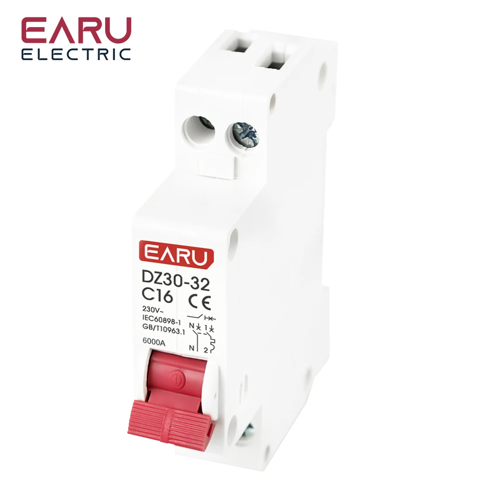 DZ30-32 DPN 1P+N Mini Circuit Breaker MCB 6A 10A 16A 20A 25A 32A Din Rail Mounting Cutout Miniature Household Air Switch OEM DIY