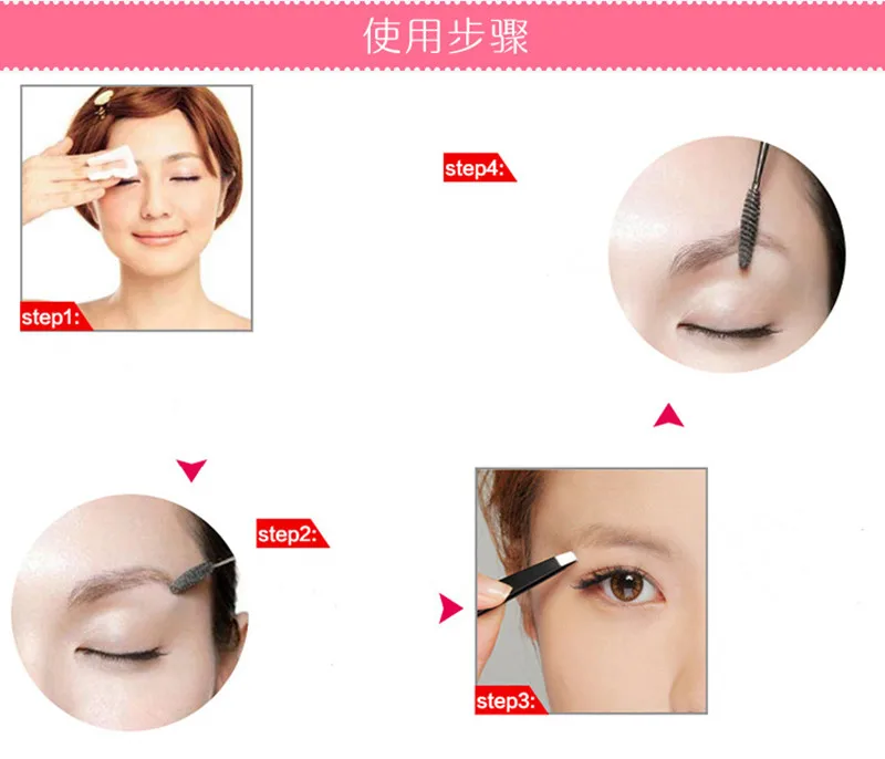 Black Eyebrow Tweezers Stainless Steel Slant Tip Hair Removal Makeup Tool Kit Eyelashes Extension Double Eyelid Application
