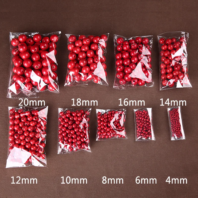 8-500pcs/bag Wood Beads 4/6/8/10/12/14/16/18/20mm Round Loose Spacer Wooden Beads For Bracelets Jewelry Making DIY Crafts Supply