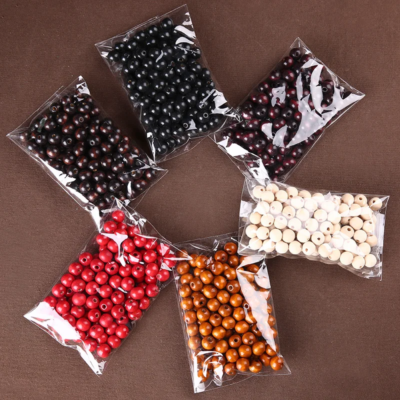 8-500pcs/bag Wood Beads 4/6/8/10/12/14/16/18/20mm Round Loose Spacer Wooden Beads For Bracelets Jewelry Making DIY Crafts Supply