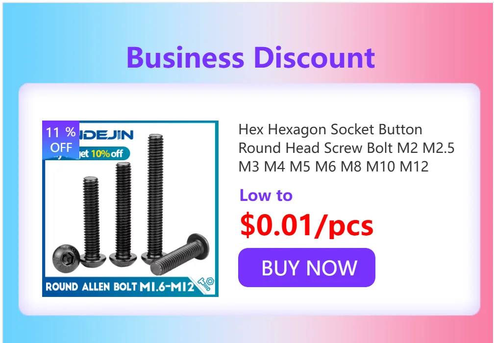 NINDEJIN Hexagon Hex Socket Cap Head Screw Bolts M1.6 M2 M2.5 M3 M4 M5 M6 M8 M10 12.9 Grade Carbon Steel Allen Screw DIN912