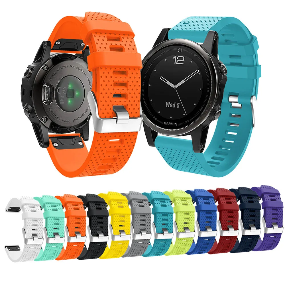 26 22 20mm Quick Release EasyFit Silicone Watchband WristStrap For Garmin Fenix 6 5X 5 5s Plus 3 3HR S60 D2 Mk1 Smart watchstrap