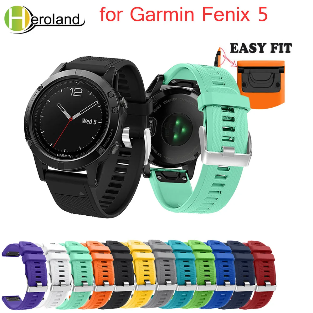 26 22 20mm Quick Release EasyFit Silicone Watchband WristStrap For Garmin Fenix 6 5X 5 5s Plus 3 3HR S60 D2 Mk1 Smart watchstrap