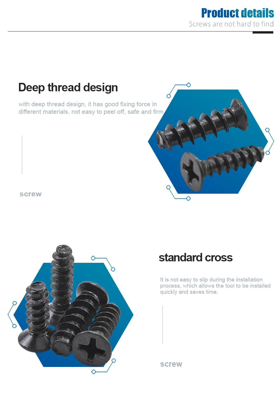 50-100pcs Cross Flat Head Self-tapping Screw Flat Tail M2 M2.3 M2.6 M3 M4 Black Plated Steel Phillips Tapping Screw for Plastic