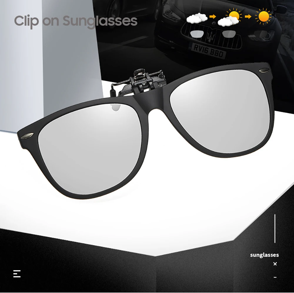 VIVIBEE Men Photochromic Polarized Lens Flip Up Clip on Sunglasses Women Driving Sun Glasses with Clips 2026 Trending Product