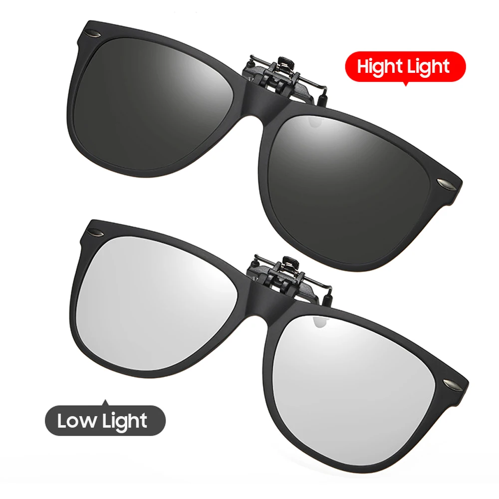 VIVIBEE Men Photochromic Polarized Lens Flip Up Clip on Sunglasses Women Driving Sun Glasses with Clips 2026 Trending Product
