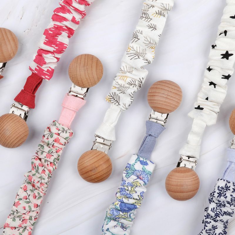 Baby Infant Cotton Pacifier Clip for Newborn Teething Soother Chew Dummy Chains CORB