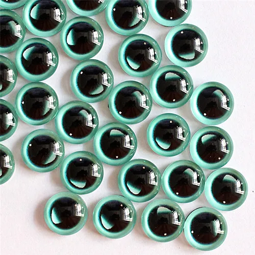 6mm Random Mixed Toys Dolls Dragon Eyes Round Glass Cabochon Flatback Photo For DIY Making Accessories by Pairs K06171