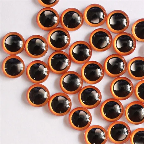 6mm Random Mixed Toys Dolls Dragon Eyes Round Glass Cabochon Flatback Photo For DIY Making Accessories by Pairs K06171