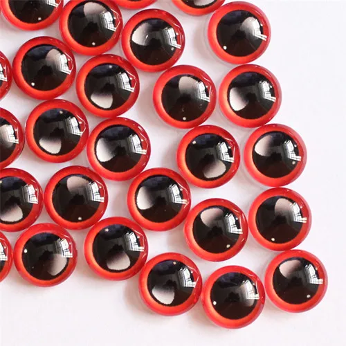 6mm Random Mixed Toys Dolls Dragon Eyes Round Glass Cabochon Flatback Photo For DIY Making Accessories by Pairs K06171