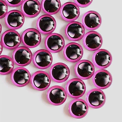 6mm Random Mixed Toys Dolls Dragon Eyes Round Glass Cabochon Flatback Photo For DIY Making Accessories by Pairs K06171
