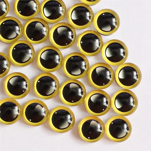 6mm Random Mixed Toys Dolls Dragon Eyes Round Glass Cabochon Flatback Photo For DIY Making Accessories by Pairs K06171