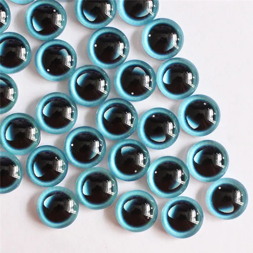 6mm Random Mixed Toys Dolls Dragon Eyes Round Glass Cabochon Flatback Photo For DIY Making Accessories by Pairs K06171