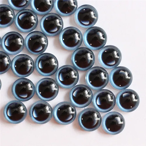 6mm Random Mixed Toys Dolls Dragon Eyes Round Glass Cabochon Flatback Photo For DIY Making Accessories by Pairs K06171
