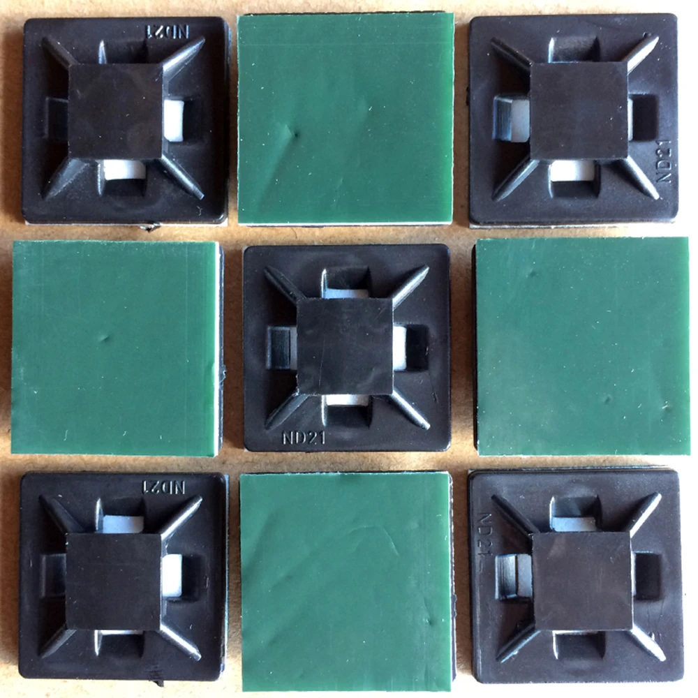 Cable Tie Mount Black White Zip Tie Car Cable Wire Removable Wall Holder Mount Clip Green Glue Self Adhesive Cable Tie Base
