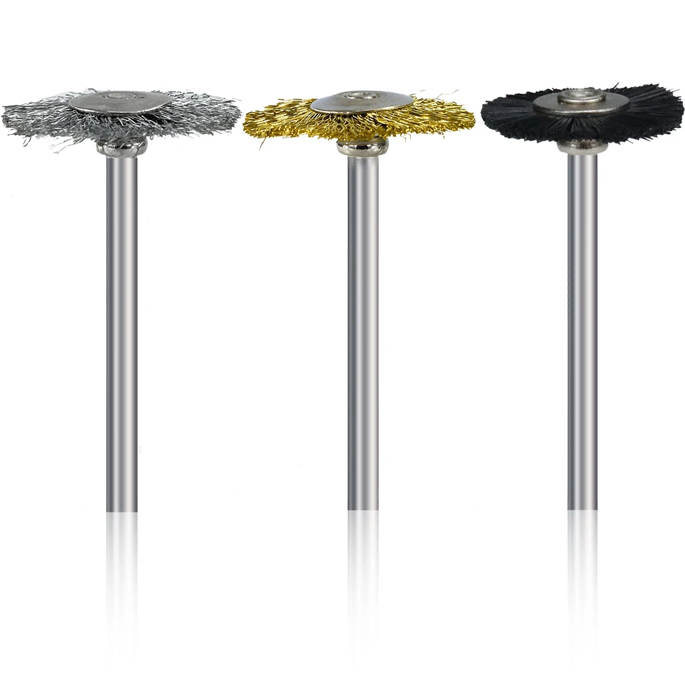 CMCP Polishing Tool 20pcs 22mm Steel Wire Wheel Brush Set For Metal Polishing 3.0mm Shank Rotary Brush for Dremel Rotary Tool