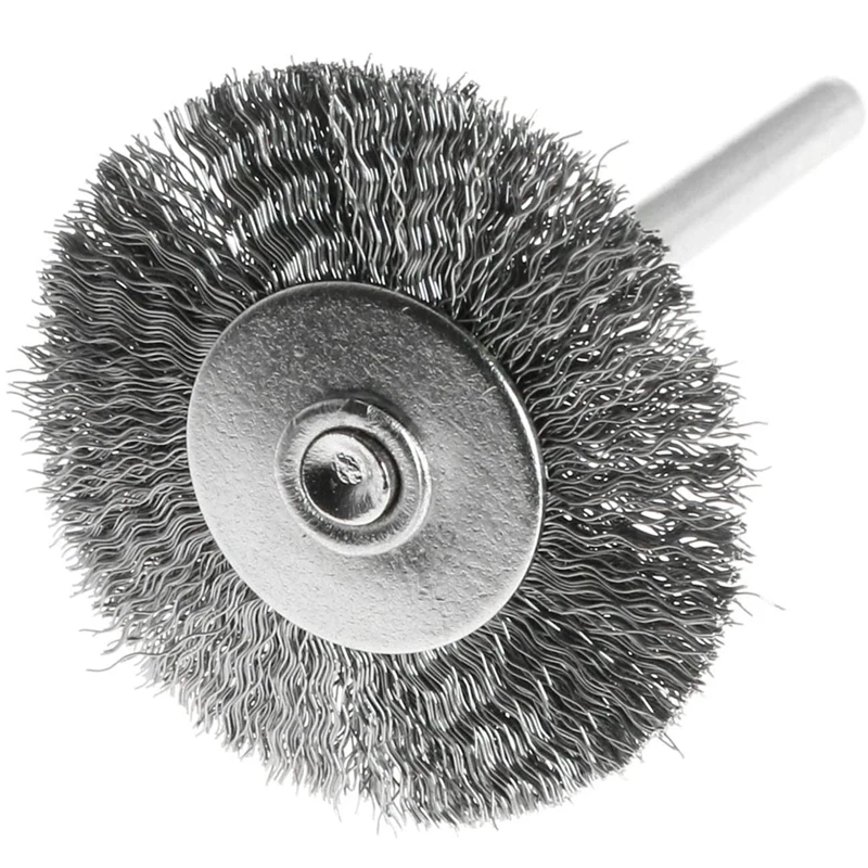 CMCP Polishing Tool 20pcs 22mm Steel Wire Wheel Brush Set For Metal Polishing 3.0mm Shank Rotary Brush for Dremel Rotary Tool