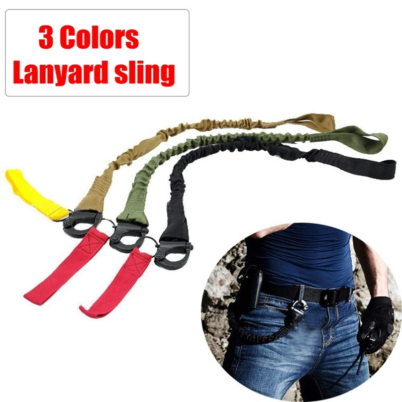 Quick Release Safety Lanyards Tactical Military Quick Release Wasit Bag Sling Safety Lanyard Sling Nylon Rope Bungee Strap