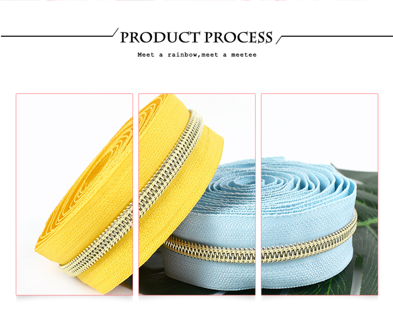 Meetee 2/4/8/10M 5# Nylon Coil Code Zippers Decor DIY Sewing Bags Purse Garment Zipper Tapes Colorful Zips Repair Accessories