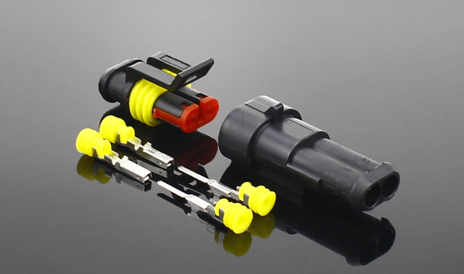 2-5 Sets Kit 2 Pin 1/2/3/4/5/6 Pins Way AMP Super Seal Waterproof Electrical Wire Connector Plug for Car Waterproof Connector