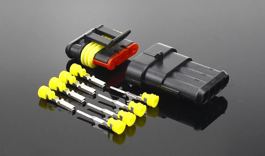 2-5 Sets Kit 2 Pin 1/2/3/4/5/6 Pins Way AMP Super Seal Waterproof Electrical Wire Connector Plug for Car Waterproof Connector