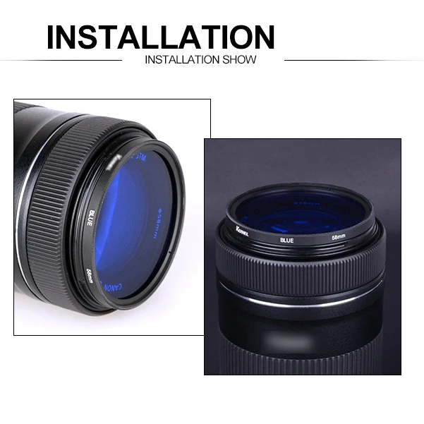 NEW 37 40.5 43 46 49 52 55 58 62 67 72 77 82mm DSLR Camera Lens Red Orange Yellow Green Blue Purple Color Filter for Canon