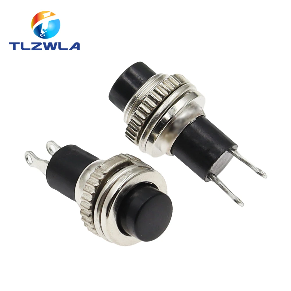 6PCS Panel Mount 10mm Momentary OFF-(ON) Push Button Switch Upper Screw Thread