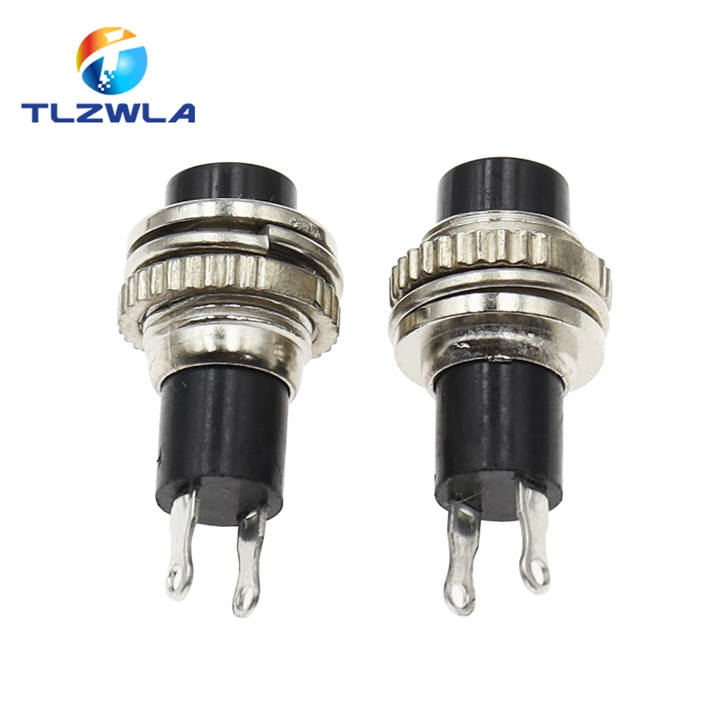 6PCS Panel Mount 10mm Momentary OFF-(ON) Push Button Switch Upper Screw Thread