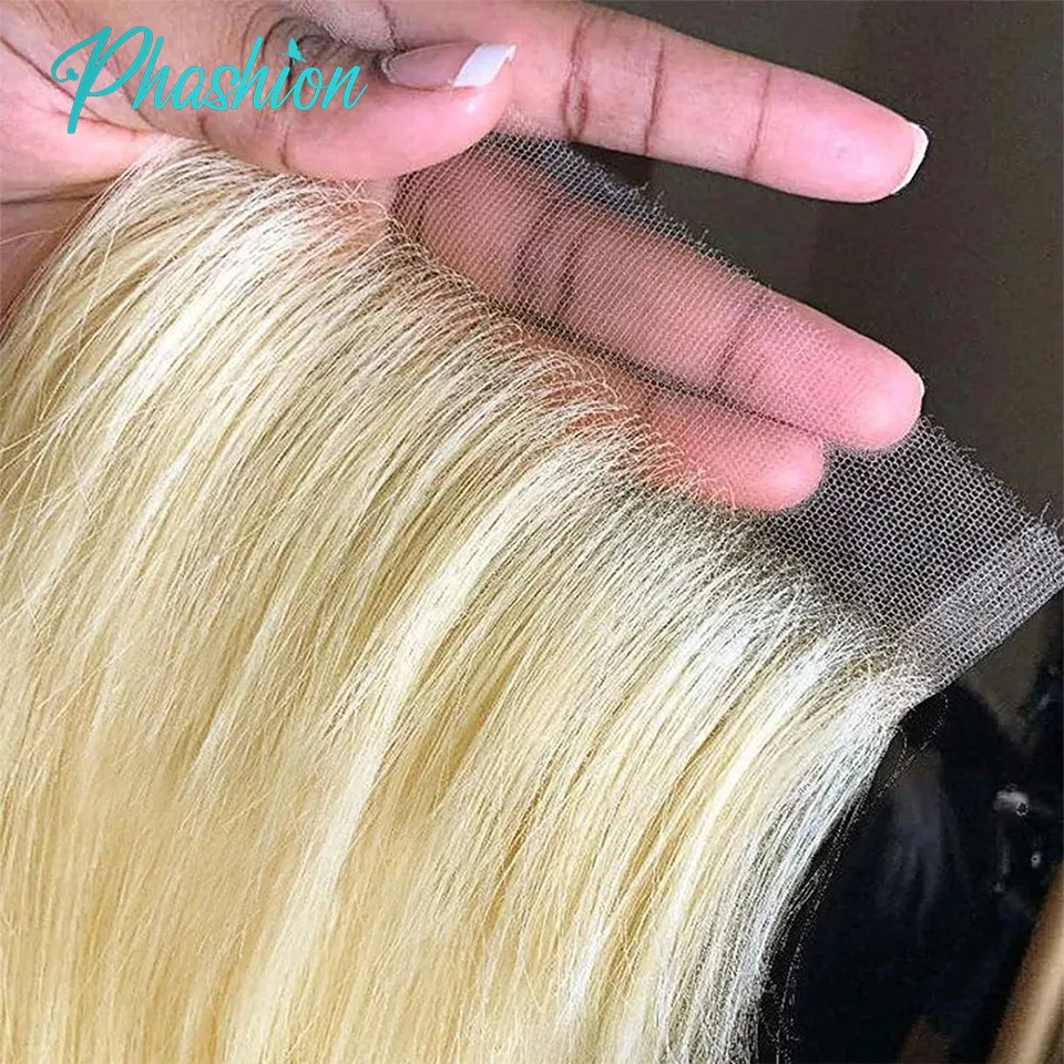 Phashion 13x6 13x4 Real Hd Lace Frontal 7x7 6x6 5x5 4x4 Blonde Swiss Closure 613 Silky Straight Brazilian 100% Remy Human Hair