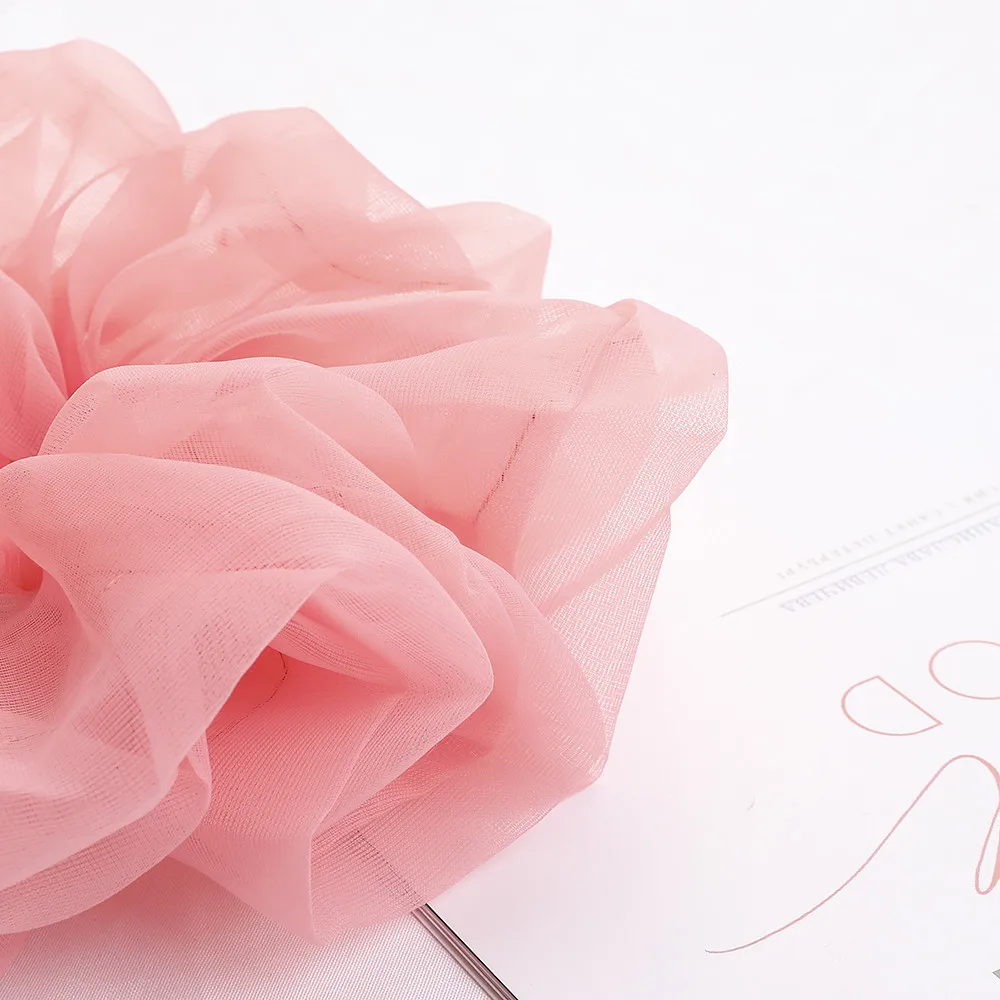 Spring summer organza hair scrunchie large fairy chiffon women Elastic Hair Band Ponytail Holder Hair Tie Girl Gum Accessories