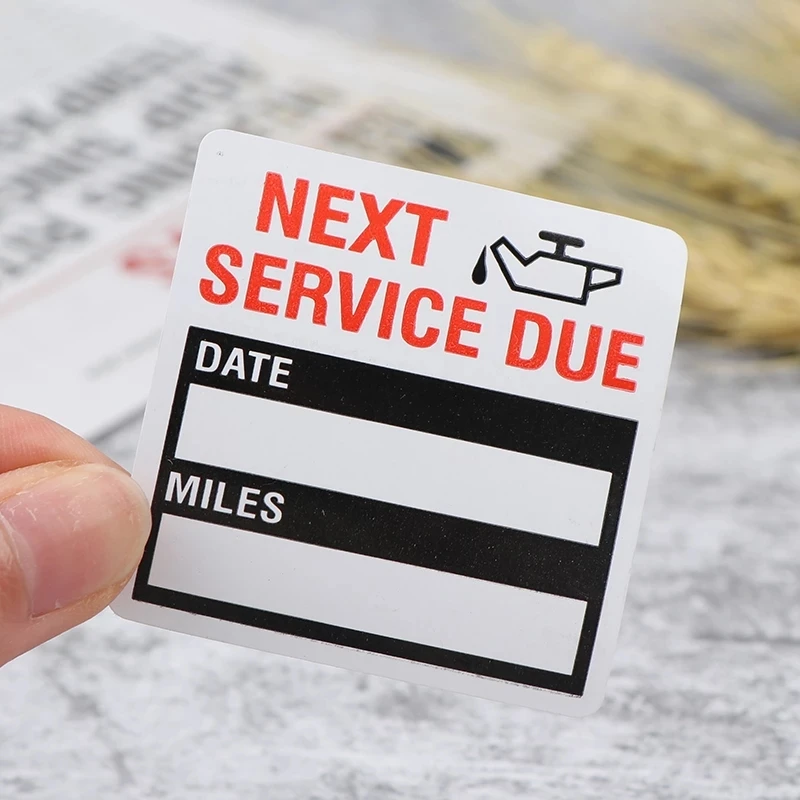 100-300pcs/roll Oil Change Maintenance Service Reminder Stickers Window Sticker Adhesive Labels Car Sticker  "NEXT SERVICE DUE"