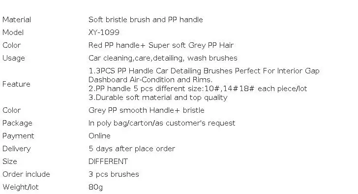 Lucullan Super Soft Synthetic Bristle Detailing Brushes Set PP Handle For Wheels,Tires, Engine Bay, Leather Seats, Door Panels