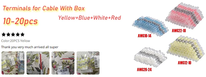 Heat Shrink Connectors Sleeve Tube Terminals Electrical Butt Splice Wire Connector Splice Solder Insulated Electrical Cable