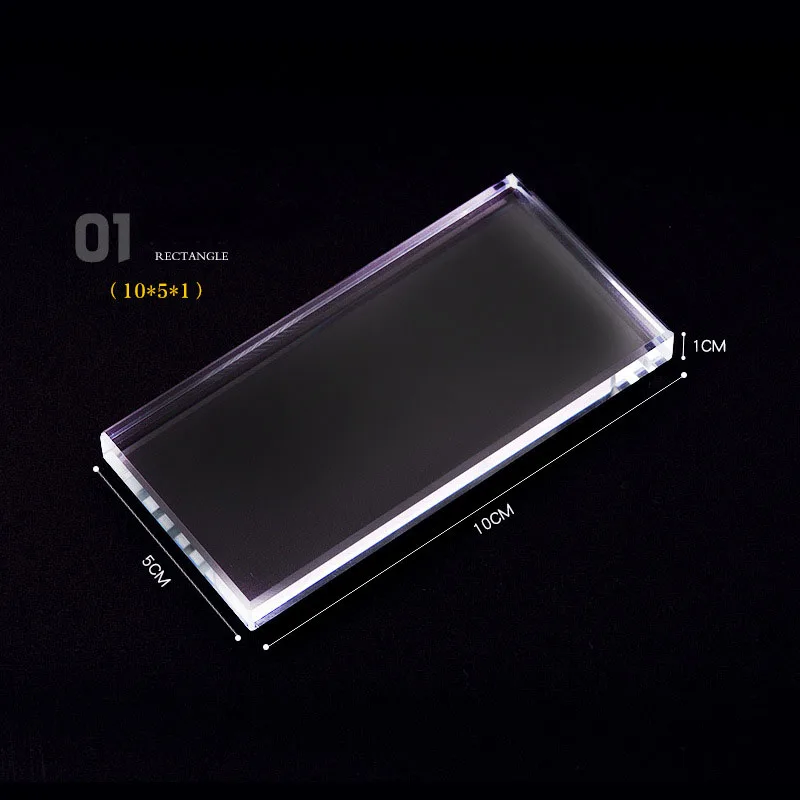 1PC Glass Nail Color Palette for Gel Polish Pallet Mixing Drawing Paint Plate Pad Manicuring Nail Art Display Showing Shelf