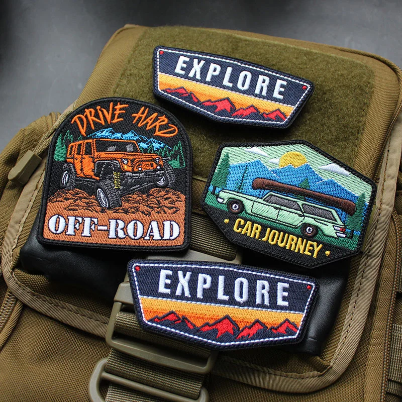 NEW Design Mountaineering EXPLORE Adventure 3D Embroidery Patch Off-Road Travel Car DIY Morale Magic Armband With Backpack Patch