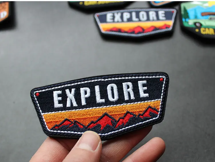NEW Design Mountaineering EXPLORE Adventure 3D Embroidery Patch Off-Road Travel Car DIY Morale Magic Armband With Backpack Patch