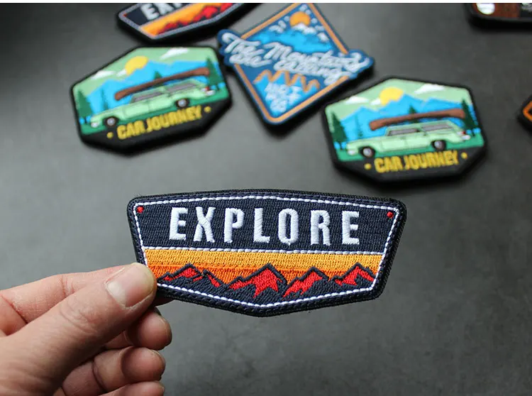 NEW Design Mountaineering EXPLORE Adventure 3D Embroidery Patch Off-Road Travel Car DIY Morale Magic Armband With Backpack Patch