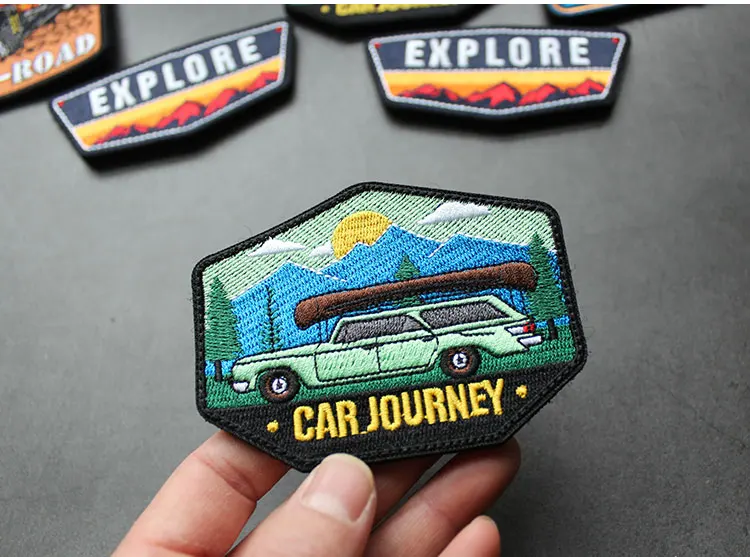NEW Design Mountaineering EXPLORE Adventure 3D Embroidery Patch Off-Road Travel Car DIY Morale Magic Armband With Backpack Patch