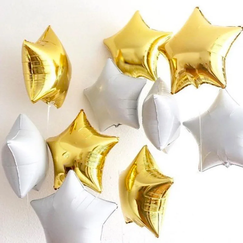 10Pcs 10inch Rose Gold Silver Foil Star Balloon Birthday Wedding Christmas Party Decor Baby Shower Supplies Kids Globos