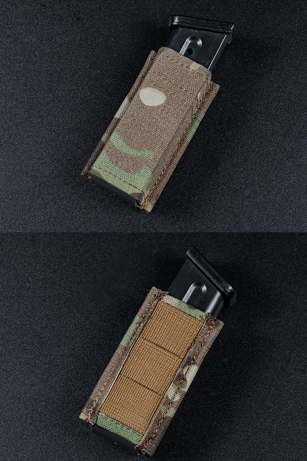 FAST 9MM Pistol Single/Double Magazine Pouch Tactical MOLLE Mag Pouch with Quick Release Kydex Insert for GL M9 P226 HK USP