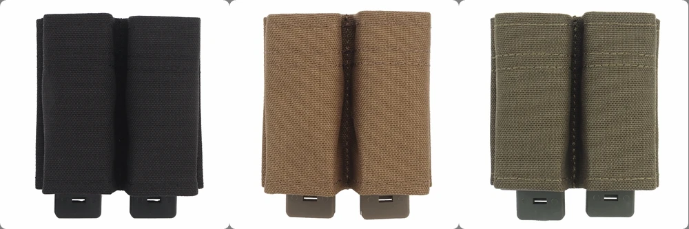 FAST 9MM Pistol Single/Double Magazine Pouch Tactical MOLLE Mag Pouch with Quick Release Kydex Insert for GL M9 P226 HK USP