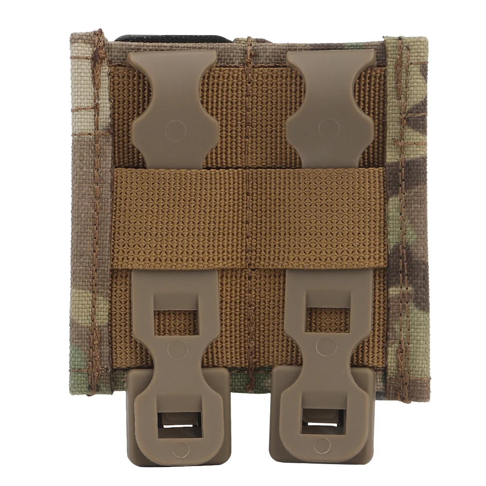 FAST 9MM Pistol Single/Double Magazine Pouch Tactical MOLLE Mag Pouch with Quick Release Kydex Insert for GL M9 P226 HK USP