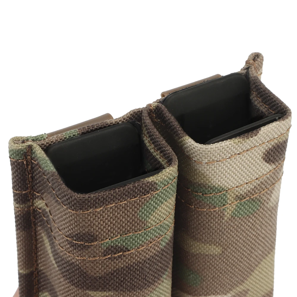 FAST 9MM Pistol Single/Double Magazine Pouch Tactical MOLLE Mag Pouch with Quick Release Kydex Insert for GL M9 P226 HK USP