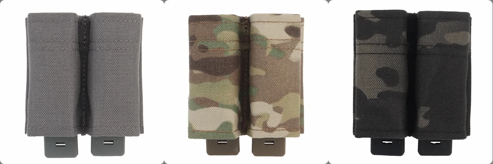 FAST 9MM Pistol Single/Double Magazine Pouch Tactical MOLLE Mag Pouch with Quick Release Kydex Insert for GL M9 P226 HK USP